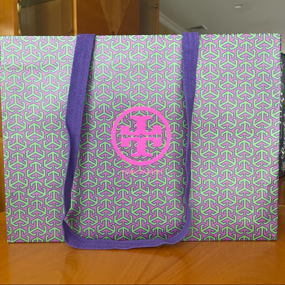 TORY BURCH Large Paper Shopping Bag Tote 16 x 12 in with long straps